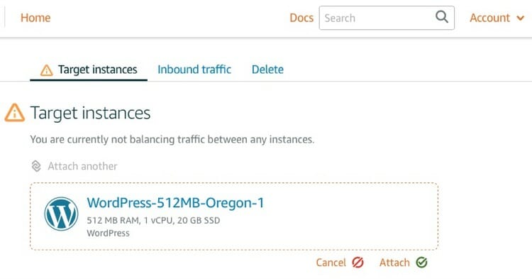 Attach Instances to Load Balancer in AWS LightSail