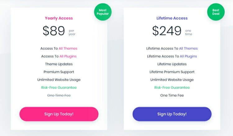 Elegant Themes Membership Plans