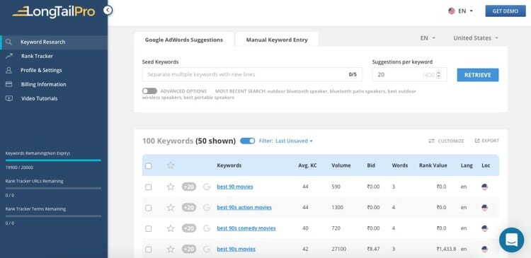 Not Sure What To Blog About - Here Are Some Tips Which Can Help 5 Long Tail Pro Keyword Research Screen