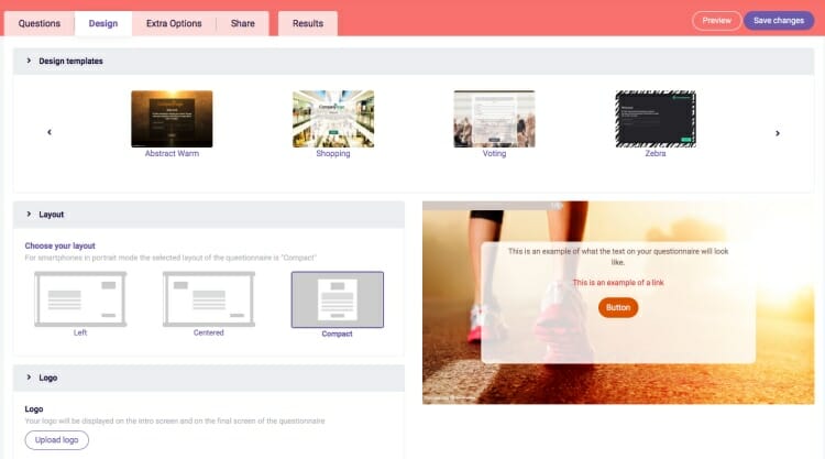 Design Tab in Survey Anyplace