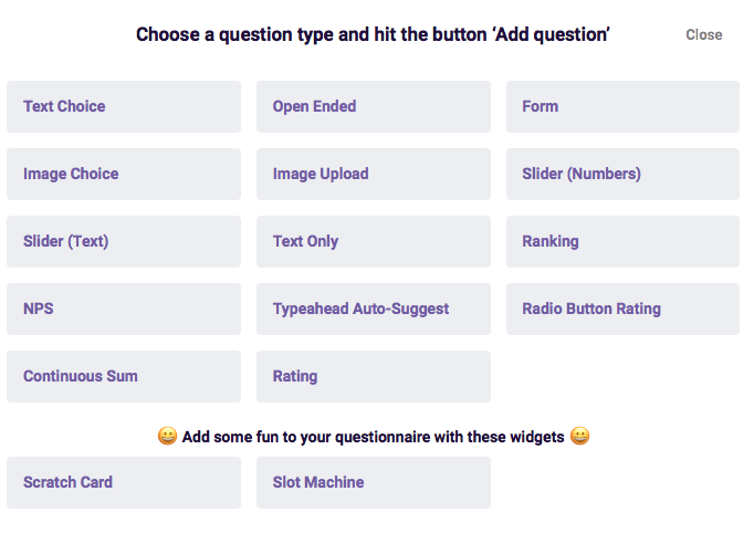 Type Of Questions in Survey Anyplace