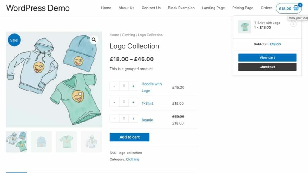 Cart Icon On The Primary Menu Or Header