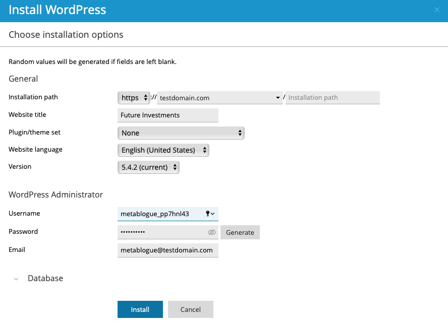 create wordpress installation in plesk on aws lightsail