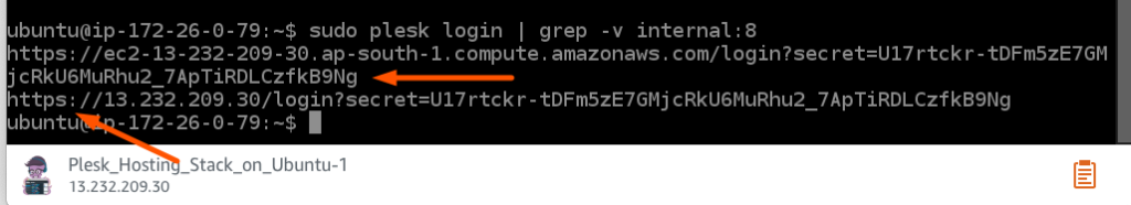 Plesk Get First Time Admin URL