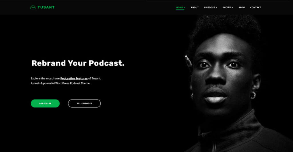 Tusant WordPress Theme For Podcast Site