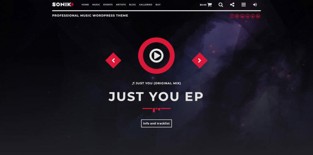 Sonik WordPress Theme For Music Labels