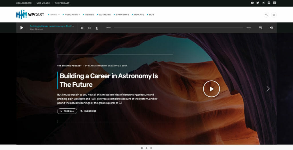 WpCast WordPress Theme For Audio Creators