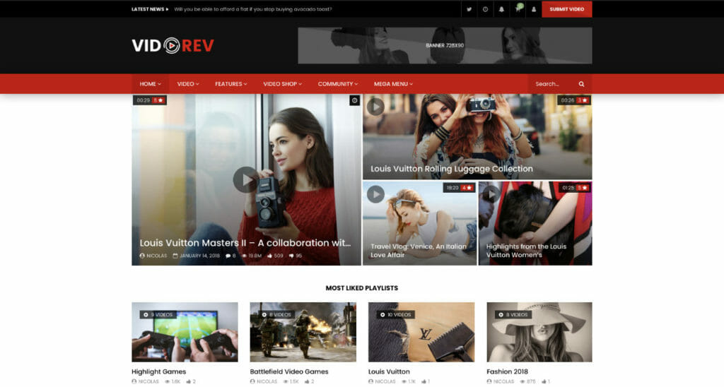 13 Best Video Themes for WordPress To Create Vlogging Sites 9 VideoRev WordPress Theme For Video Community Site