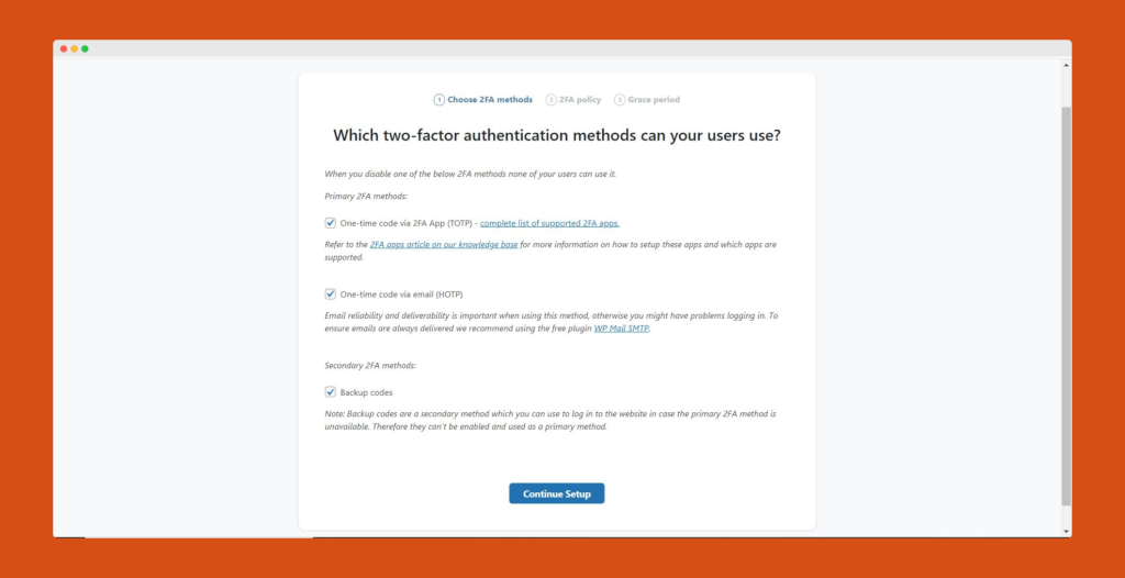 WP 2FA setup wizard-min