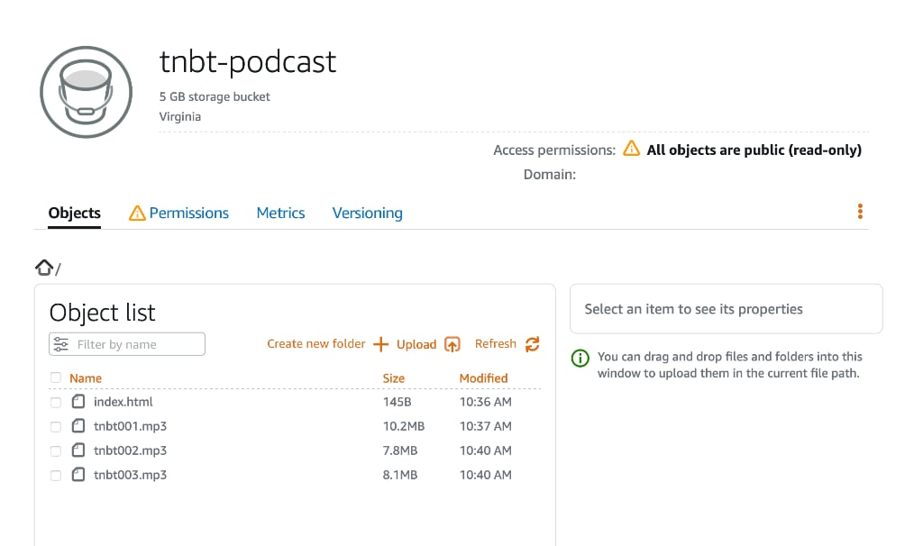 Upload Files to AWS LightSail Bucket Storage