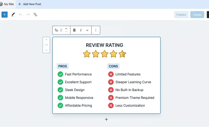 How To Setup an Editor Review Rating Box With MetaBox and GenerateBlocks